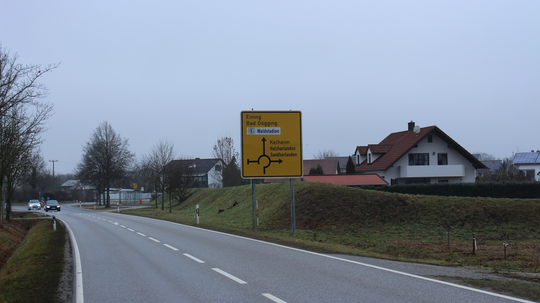 Straßensperrung bei Weltenburg